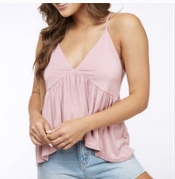 Breezy pink babydoll tank - Ayden Rose