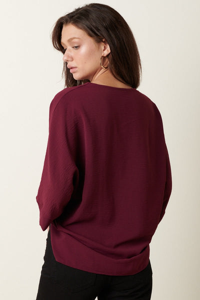 Burgundy maroon dressy tee - Ayden Rose
