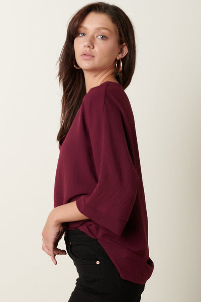 Burgundy maroon dressy tee - Ayden Rose