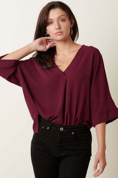 Burgundy maroon dressy tee - Ayden Rose