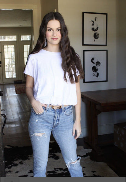 Cool white bubble short sleeved tee - Ayden Rose