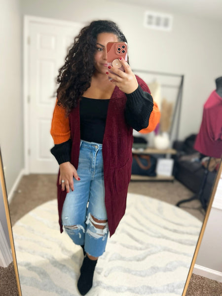 Fall Colorblock cardigan - Ayden Rose