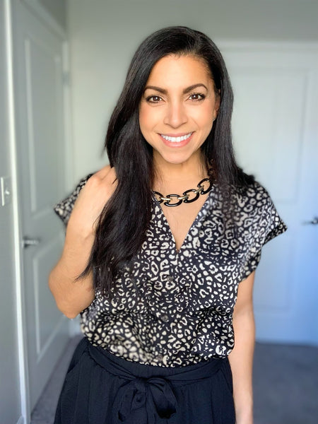 Leopard print button down top - Ayden Rose