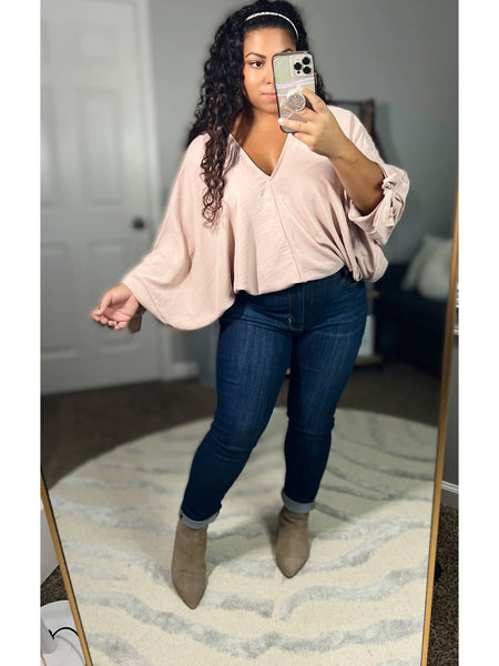 Mauve tan blouse - Ayden Rose