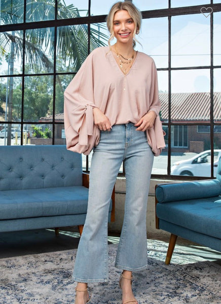 Mauve tan blouse - Ayden Rose