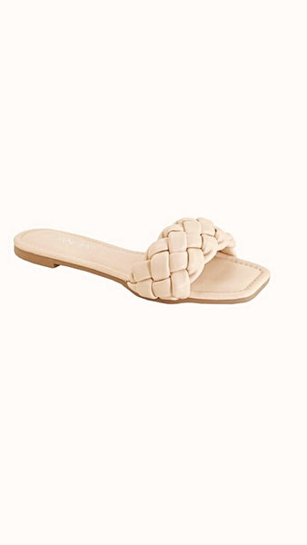 Nude apricot weave sandals - Ayden Rose
