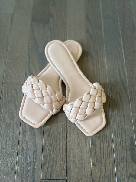 Nude apricot weave sandals - Ayden Rose