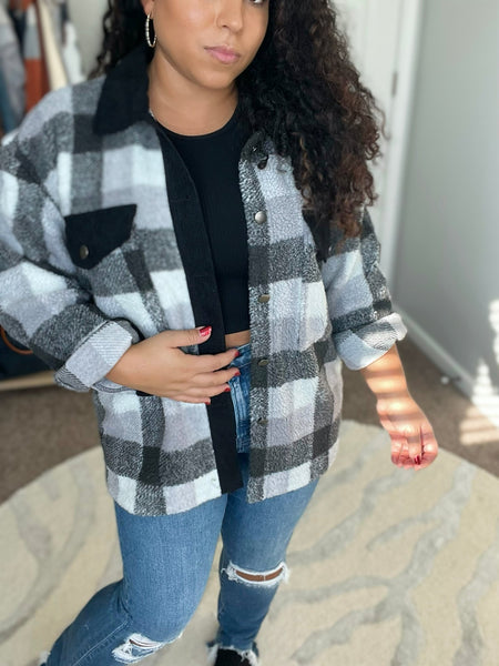 Plaid Sherpa shacket - Ayden Rose