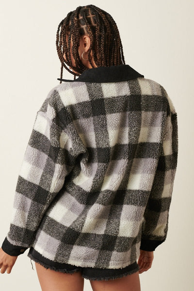 Plaid Sherpa shacket - Ayden Rose