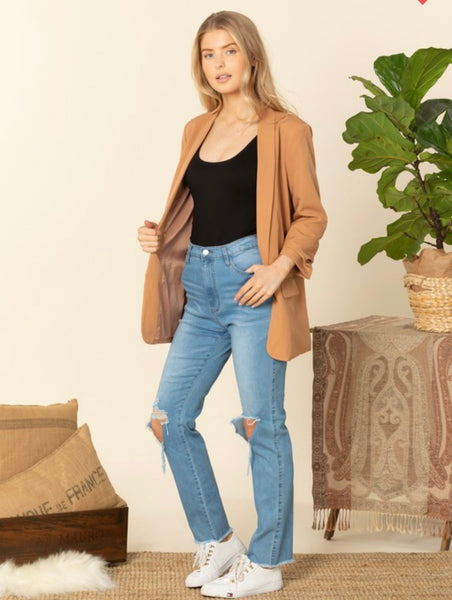 Tan womens blazer - Ayden Rose
