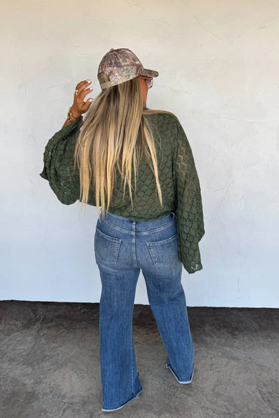Fall bell sleeve top