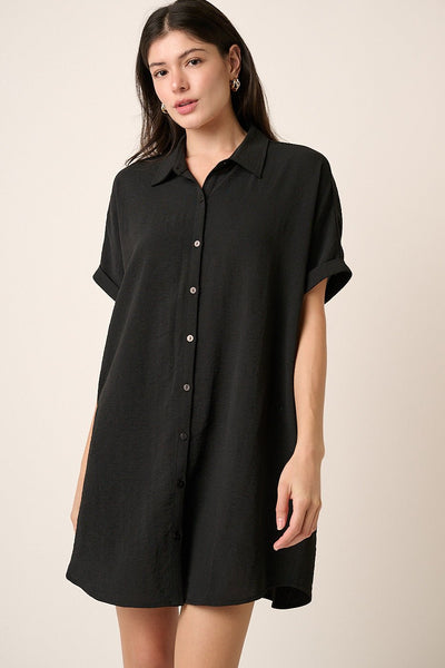 Airflow lightweight button down tshirt dress - Ayden Rose