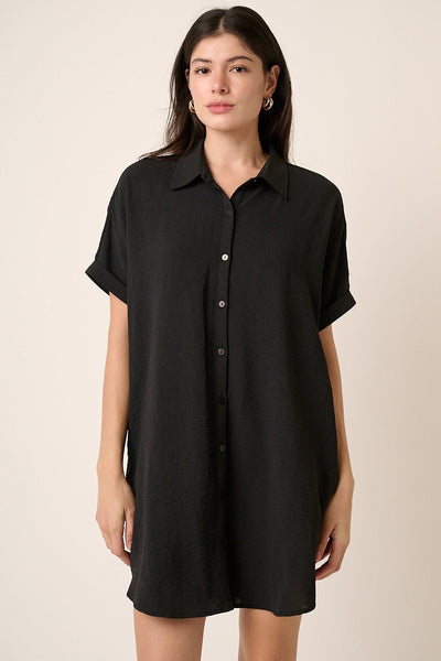 Airflow lightweight button down tshirt dress - Ayden Rose