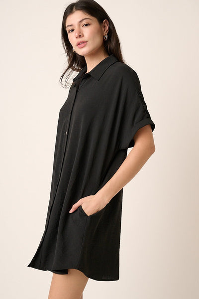 Airflow lightweight button down tshirt dress - Ayden Rose