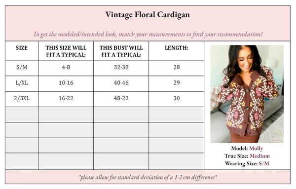 Chunky Fall brown floral cardigan - Ayden Rose