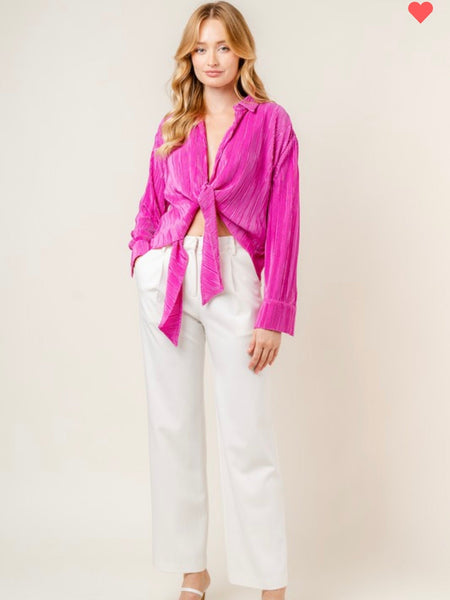 Cropped blouse in pink - Ayden Rose