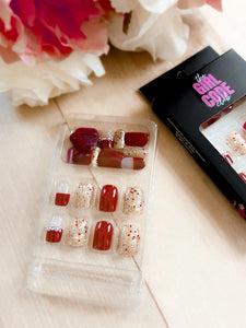 Holiday red sparkle press on nail set - Ayden Rose