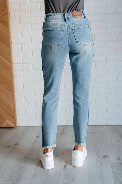 Judy blue high waisted relaxed skinny jean with side panel - Ayden Rose