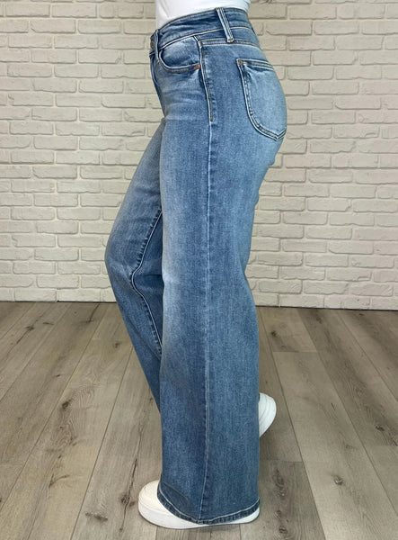 Judy blue light wash high rise wide leg jeans - Ayden Rose