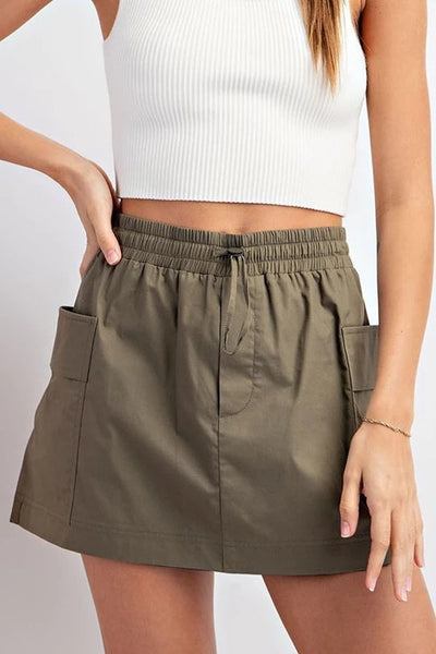 Olive cargo skort - Ayden Rose