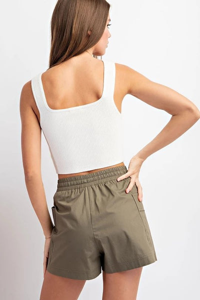 Olive cargo skort - Ayden Rose