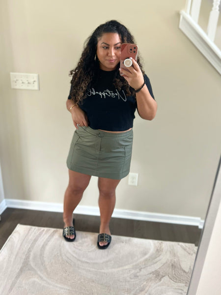 Olive cargo skort - Ayden Rose