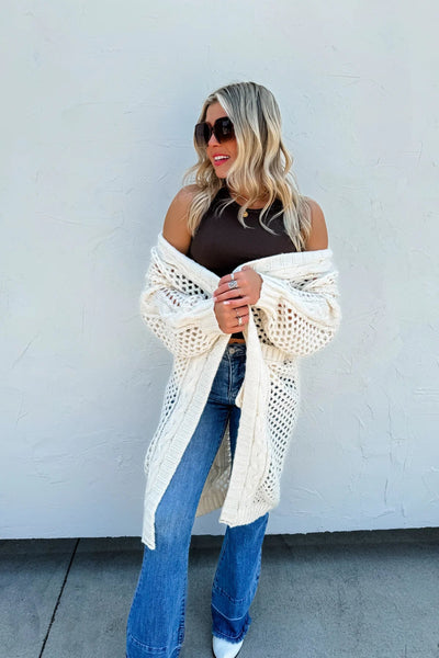 Open knit cardigan - Ayden Rose