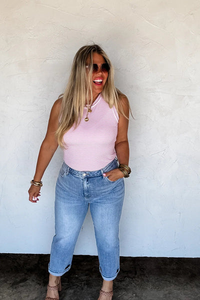Ribbed striped tank - Ayden Rose
