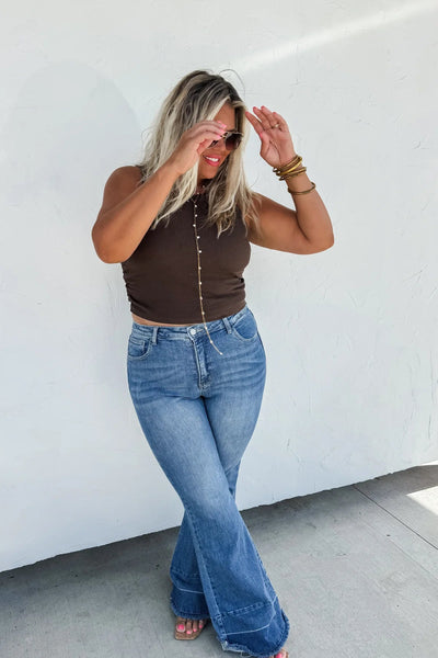 Tummy control wide leg jeans available in 3 lengths! - Ayden Rose