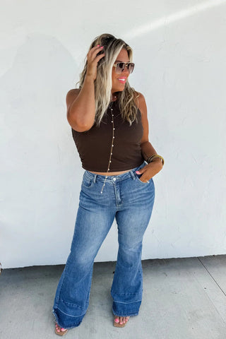 Tummy control wide leg jeans available in 3 lengths! - Ayden Rose