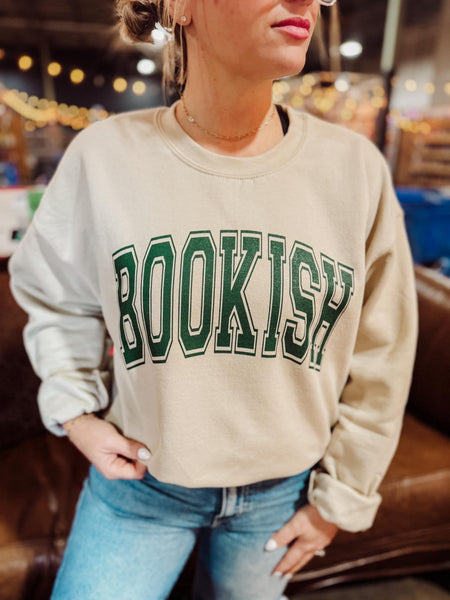 “Bookish” graphic crewneck sweatshirt - Ayden Rose