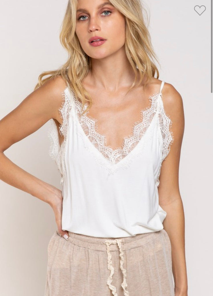 Classic ivory lace tank top – Ayden Rose