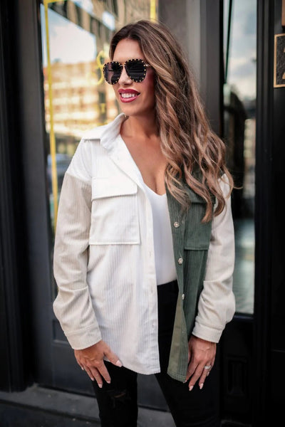 Colorblock shacket - Ayden Rose