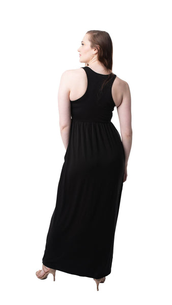 Confident black maxi dress with pockets - Ayden Rose