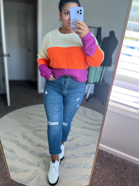 Fall fun Colorblock sweater - Ayden Rose