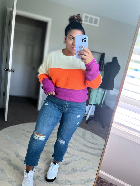 Fall fun Colorblock sweater - Ayden Rose