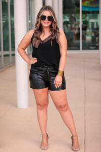 Faux leather shorts - Ayden Rose