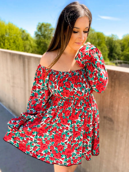 Floral off the shoulder dress - Ayden Rose