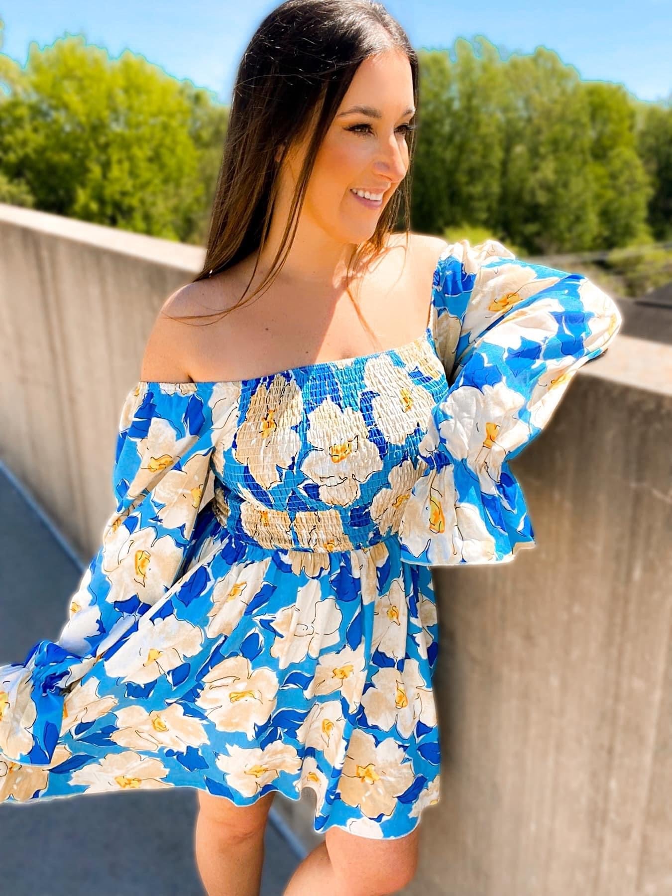 Floral off the shoulder dress - Ayden Rose