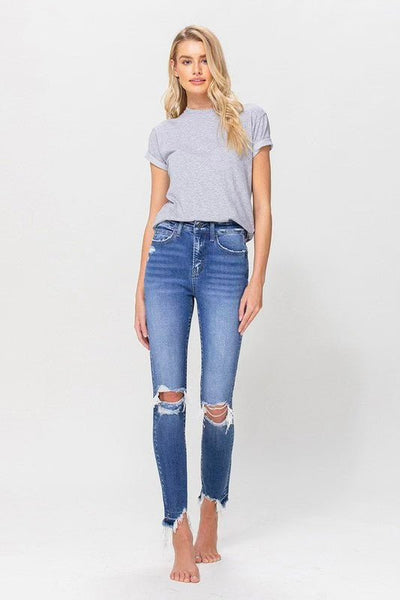 Flying Monkey High Rise distressed ankle jean - Ayden Rose