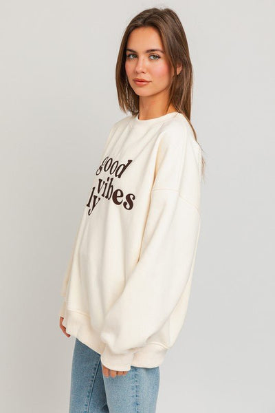 "Good vibes only" graphic Oversized Sweatshirt - Ayden Rose