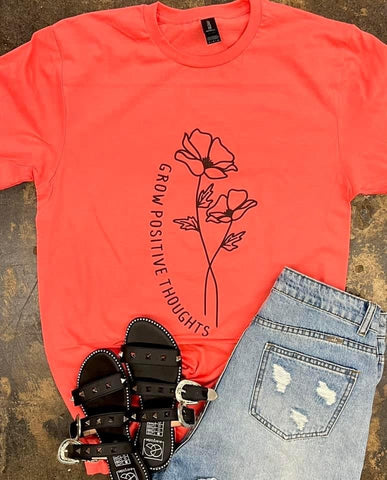 “Grow positive thoughts” graphic tee - Ayden Rose