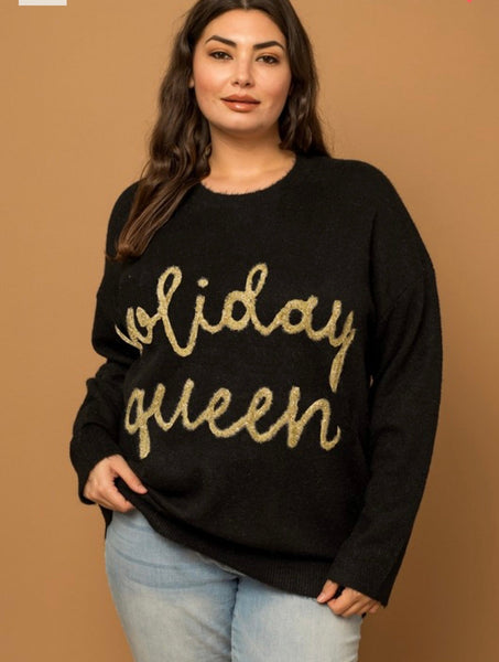 Holiday queen graphic sweater - Ayden Rose