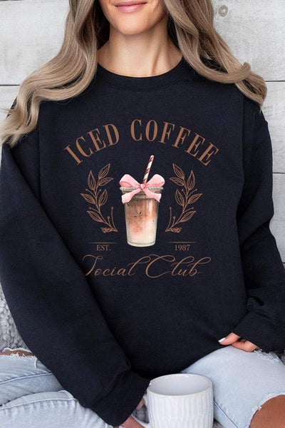 Iced Coffee Social Club Graphic Fleece Sweatshirts - Ayden Rose
