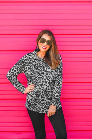 Sassy leopard print lightweight hoodie - Ayden Rose