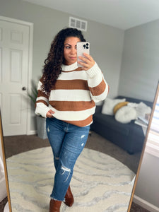 Striped mocha sweater - Ayden Rose