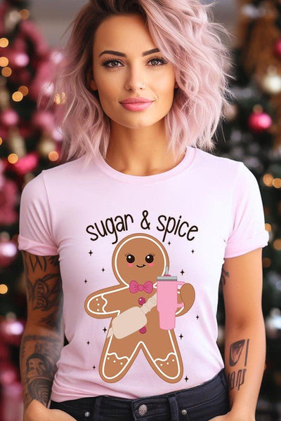 Sugar and spice holiday unisex graphic tee - Ayden Rose