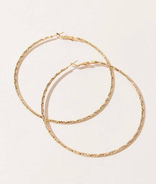 Textured gold hoops - Ayden Rose