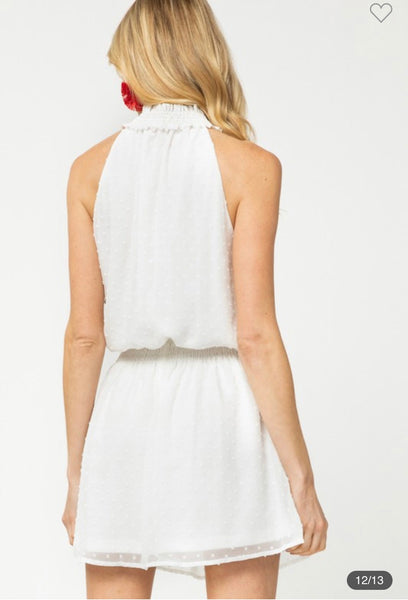 Wishful white Swiss dot dress - Ayden Rose