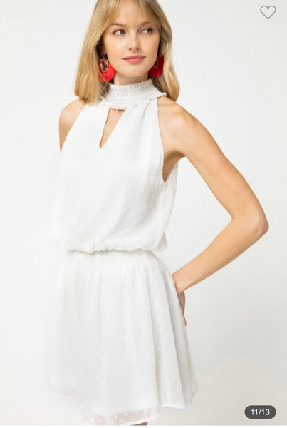 Wishful white Swiss dot dress - Ayden Rose